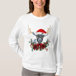 Camiseta Bebé pigmeo Adorable Navidades de cabra