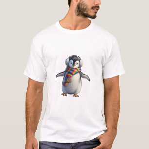 Camiseta Bebé Pingüino Adorable con Ropa de Invierno