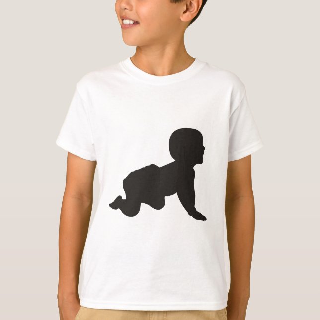 Camiseta Bebé que lleva un pañal, silueta de arrastre (Anverso)