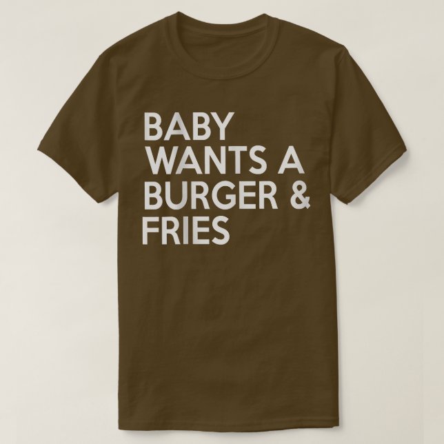 Camiseta Bebé quiere una hamburguesa y fruta fresca embaraz (Diseño del anverso)