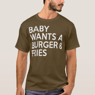 Camiseta Bebé quiere una hamburguesa y fruta fresca embaraz