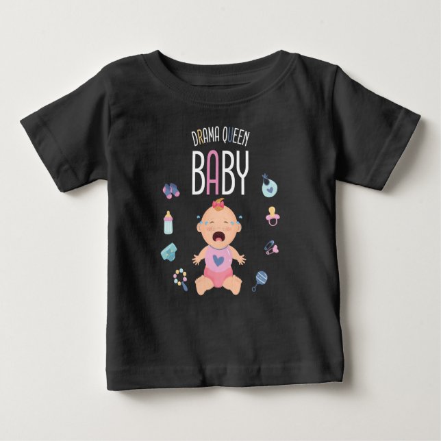 Camiseta bebé reina del drama (Anverso)
