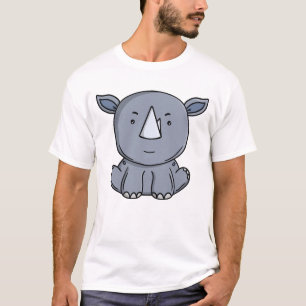 Camiseta Bebé Rinoceronte Kawaii de Dibujos Animados de Saf