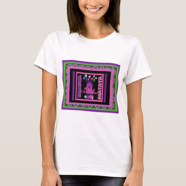 Camiseta Bebé rosa Bella Feliz Navidad Hakuna Matata (Anverso)