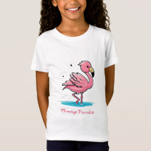 Camiseta Bebé rosa Flamingo en el agua