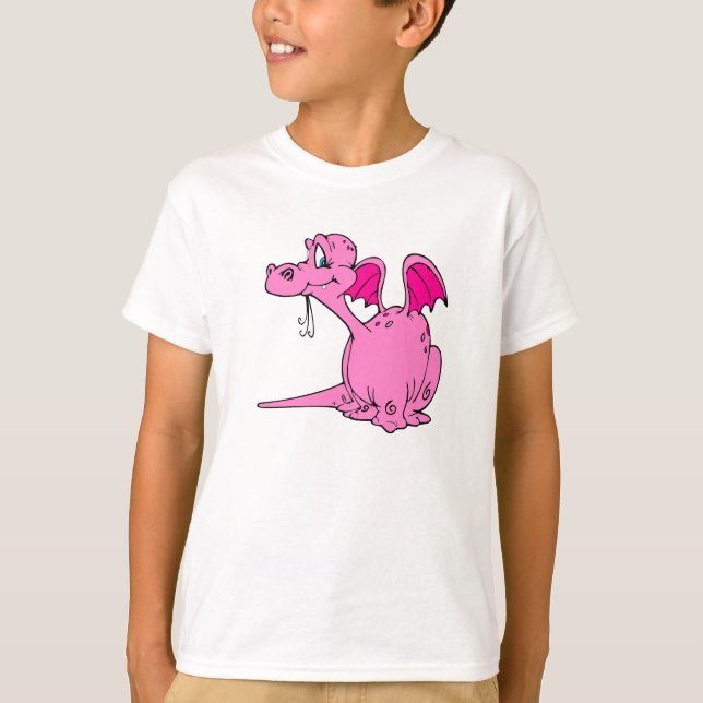 Camiseta Bebé rosado lindo del dragón (Anverso)