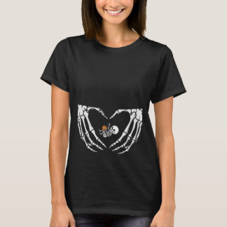 Camiseta Bebé Skeleton Heart Hand Halloween X-ray Embarazo