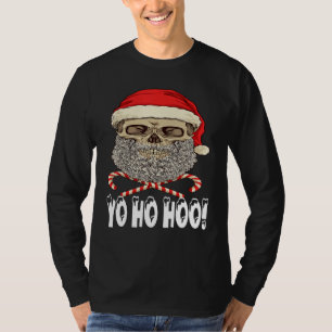 Camiseta Bebe Skull Beat Red Santa Hat Candy Canes Christ