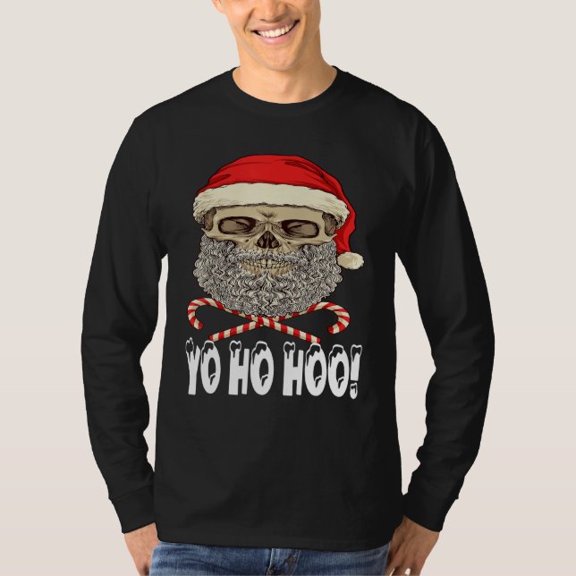 Camiseta Bebe Skull Beat Red Santa Hat Candy Canes Christ (Anverso)