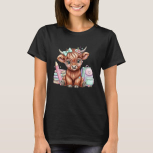 Camiseta Bebé Ternero Highland Adorable De Vuelta Al Colegi