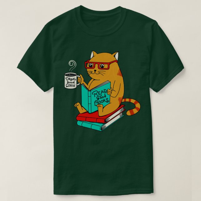 Camiseta Bebe Un Buen Café Y Lee Buenos Libros (Diseño del anverso)