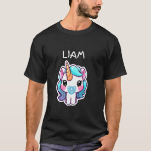 Camiseta Bebé Unicornio con Chupete Azul Personalizado para