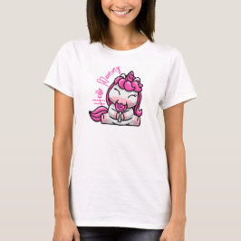 Camiseta Bebé Unicornio diciendo hola mamá