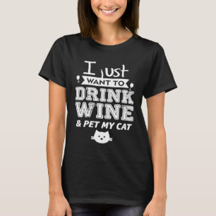 Camiseta Bebe vino acaricia a mi gato
