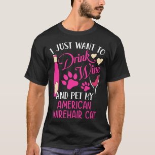 Camiseta Bebe Vino y Acaricia a Mi Gato American Wirehair G