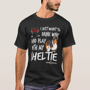 Camiseta Bebe vino y juega con mi Sheltie Funny Sheltie