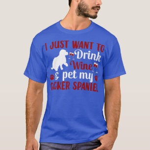 Camiseta Bebe Vino Y Mascota Cocker Spaniel Perro Dueño
