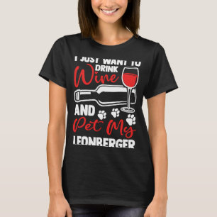 Camiseta Bebe vino y Mascota mi humor de perro león leonber