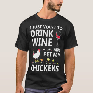 Camiseta Bebe Vino Y Mascota Mis Pollos Mujeres