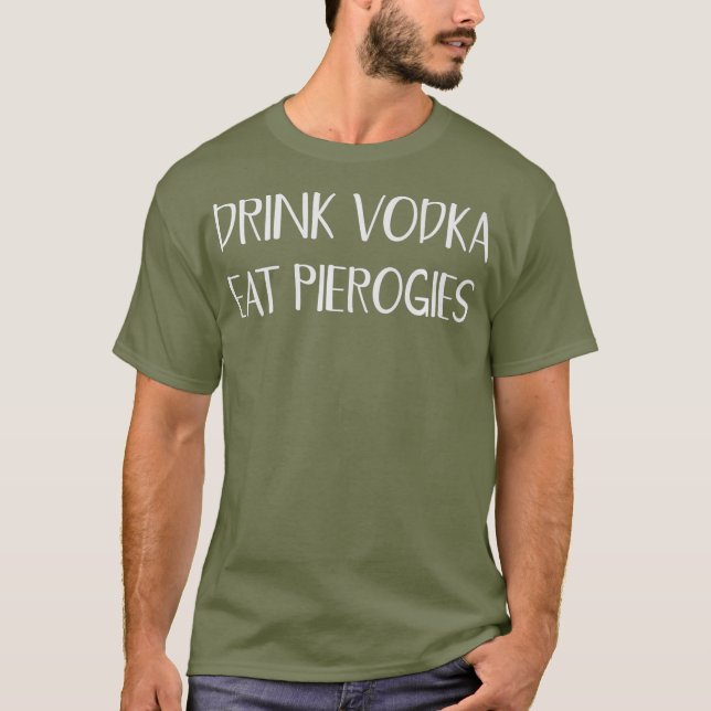 Camiseta Bebe Vodka Comer Perologías Graciosas Pierogi Pola (Anverso)