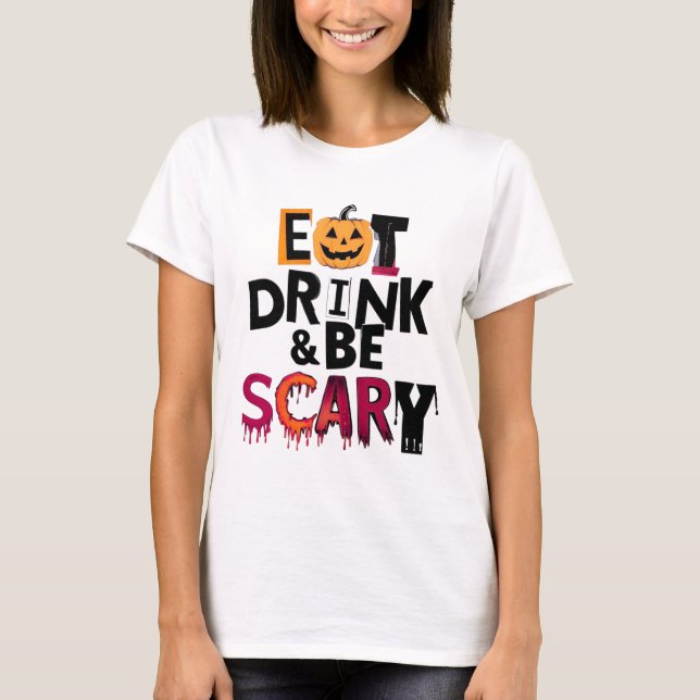 Camiseta Bebe y asusta Halloween (Anverso)
