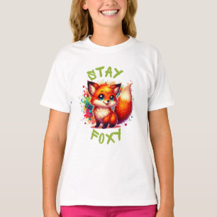 Camiseta Bebé zorro de estilo anime con pintura colorida si