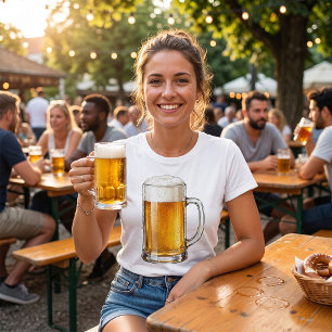 Camiseta Bebedor de Taza de Cerveza Fría Espumosa