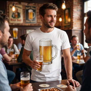 Camiseta Bebedor de Taza de Cerveza Fría Espumosa