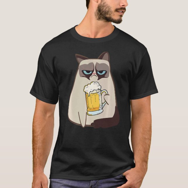Camiseta Bebedores 365 Cerveza Gato Estilo (Anverso)