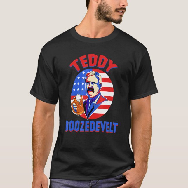 Camiseta Beber 4 De Julio Teddy Boozedevelopment T Roosevel (Anverso)