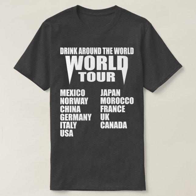 Camiseta Beber alrededor del mundo (Diseño del anverso)