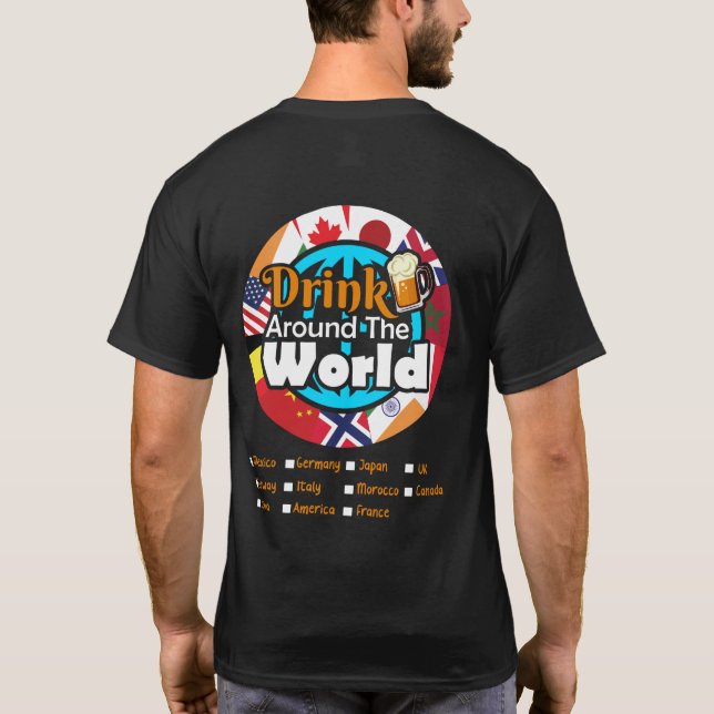 Camiseta Beber alrededor del mundo (Reverso)