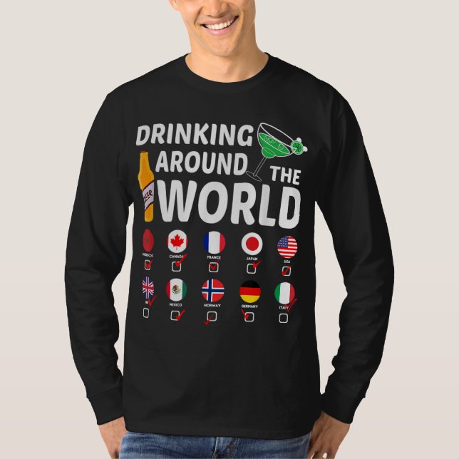 Camiseta Beber alrededor del mundo bebiendo regalos de aman (Anverso)