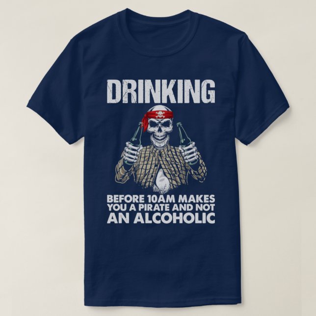 Camiseta Beber antes de las 10 am (Diseño del anverso)