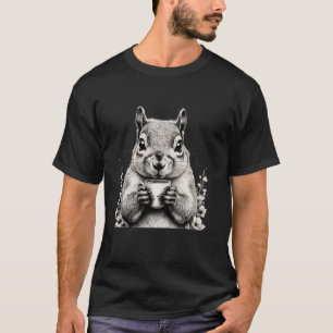 Camiseta Beber ardilla Café Cute Vida Silvestre Naturaleza