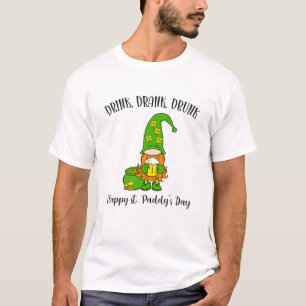 Camiseta Beber bebe borrachín St Patricks Day Gnome
