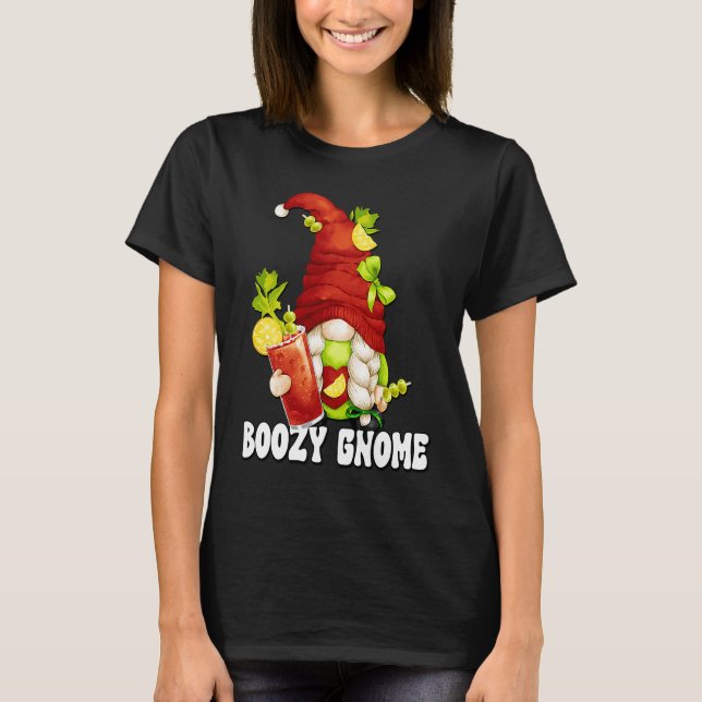 Camiseta Beber Bloody Mary Gnome Para Mujeres Y Chicas Tri (Anverso)