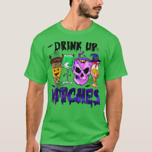 Camiseta Beber brujas café retro espantoso en temporada de 