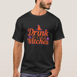 Camiseta Beber brujas divertida vino de Halloween