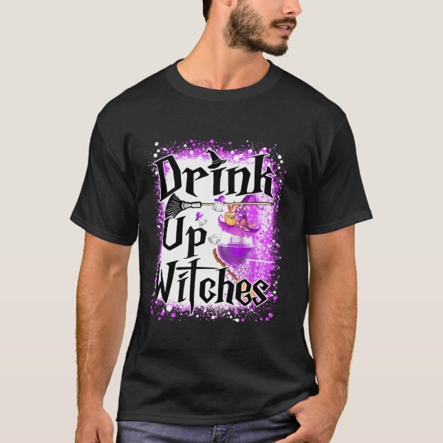 Camiseta Beber brujas divertida Witch Wine Drinki (Anverso)