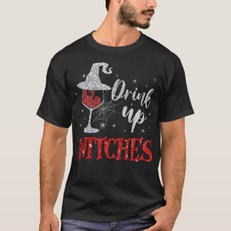 Camiseta Beber Brujas Vidrio Gracioso Drinki Halloween