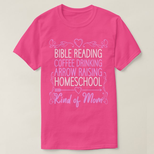 Camiseta Beber café Biblia leyendo a la mamá del colegio de (Diseño del anverso)
