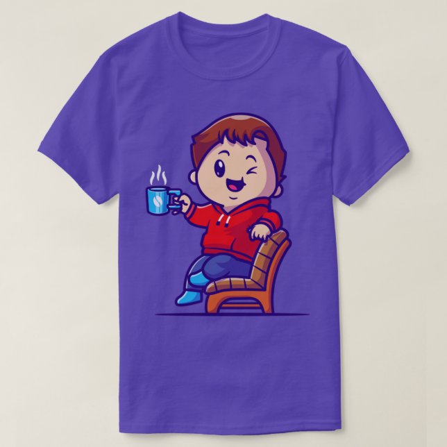 Camiseta Beber Café Caliente En La Silla Personalizado (Diseño del anverso)