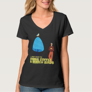 Camiseta Beber Café Ver Aves Mirar Aves Observador de Aves
