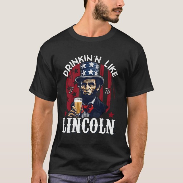 Camiseta Beber Como Lincoln 4 De Julio Abraham Merica F (Anverso)