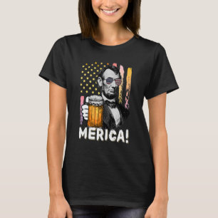 Camiseta Beber Como Lincoln 4 De Julio Hombres Abraham Meri