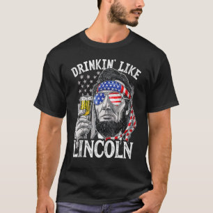 Camiseta Beber Como Lincoln 4 De Julio Hombres Abraham Meri
