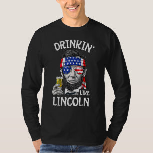 Camiseta Beber Como Lincoln 4 De Julio Hombres Abraham Meri
