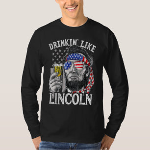 Camiseta Beber Como Lincoln 4 De Julio Hombres Abraham Meri