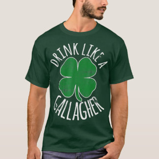 Camiseta BEBER COMO UN GALLAGHER St Patricks Day Beer Irish